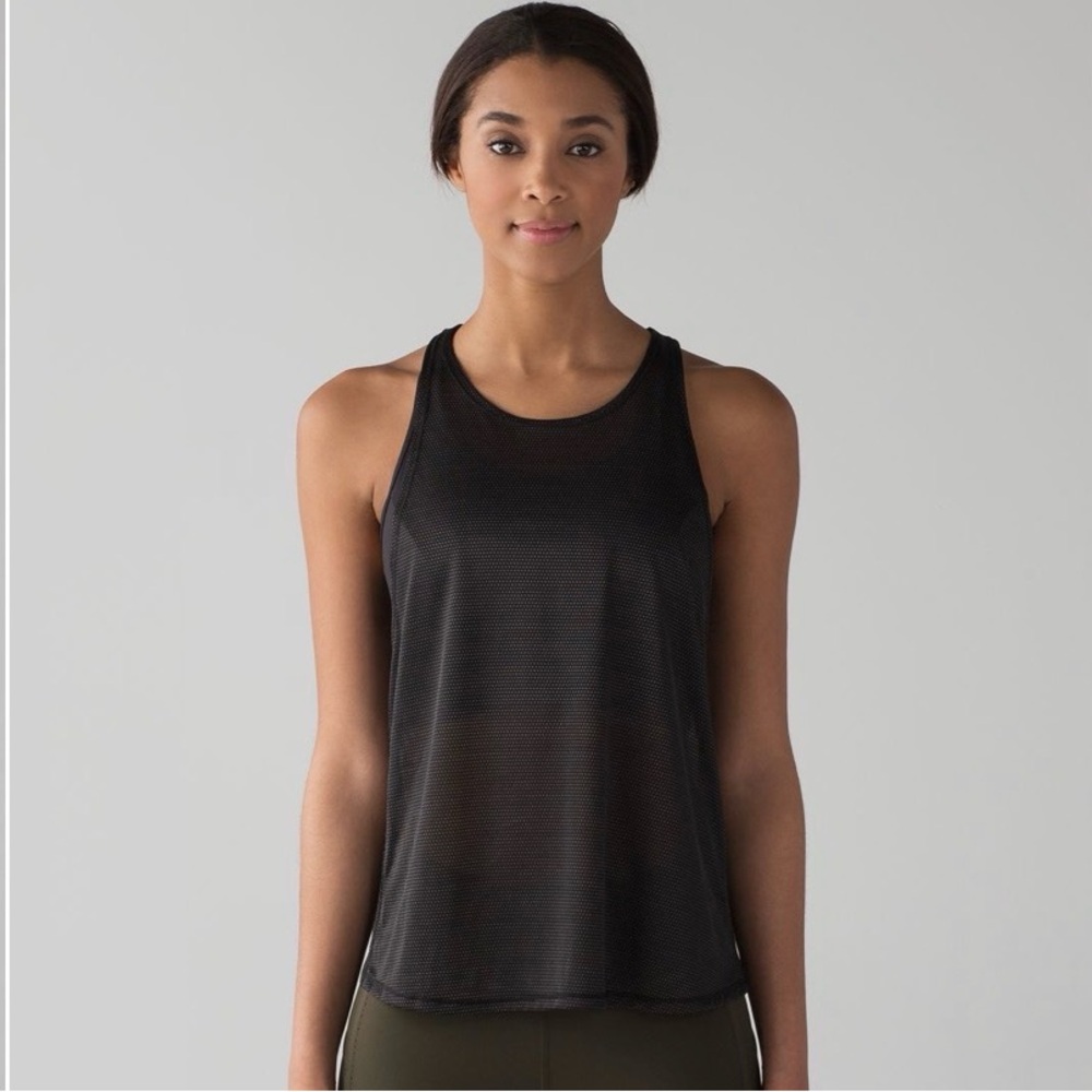 Lululemon 6 Pushing Limits Black Racerback Workout Lounge Yoga Casual Tank Top